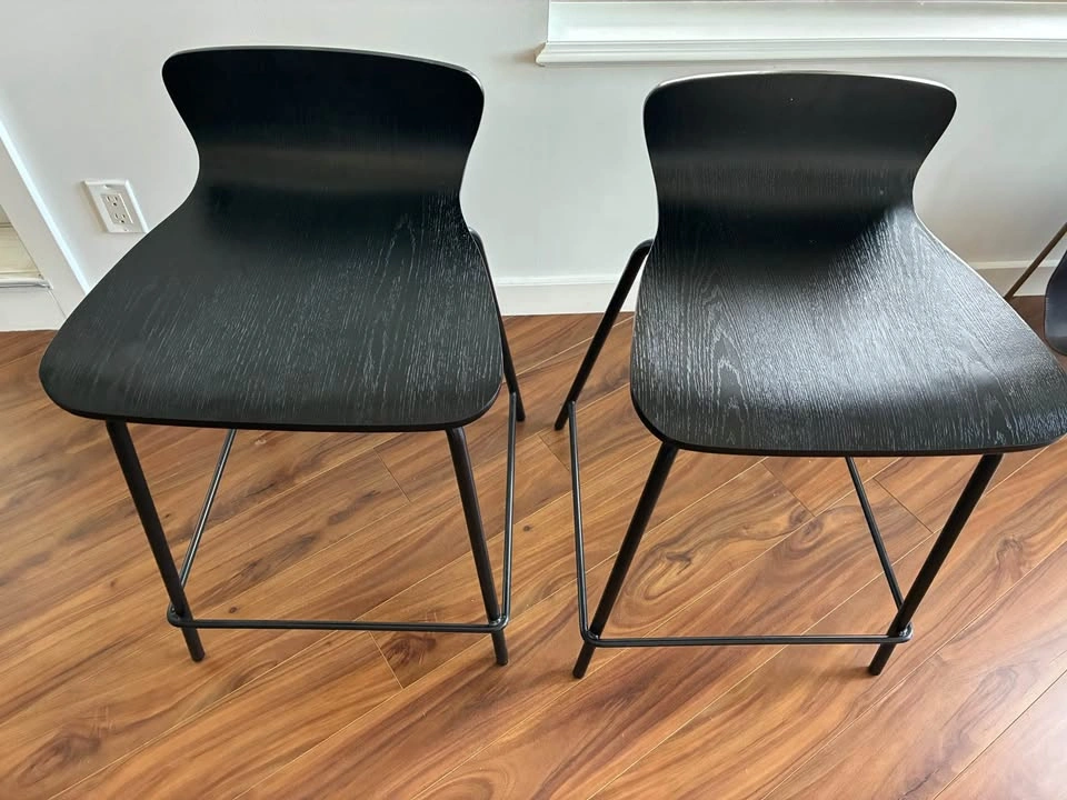 Pair of Black Counter Stools - photo 3
