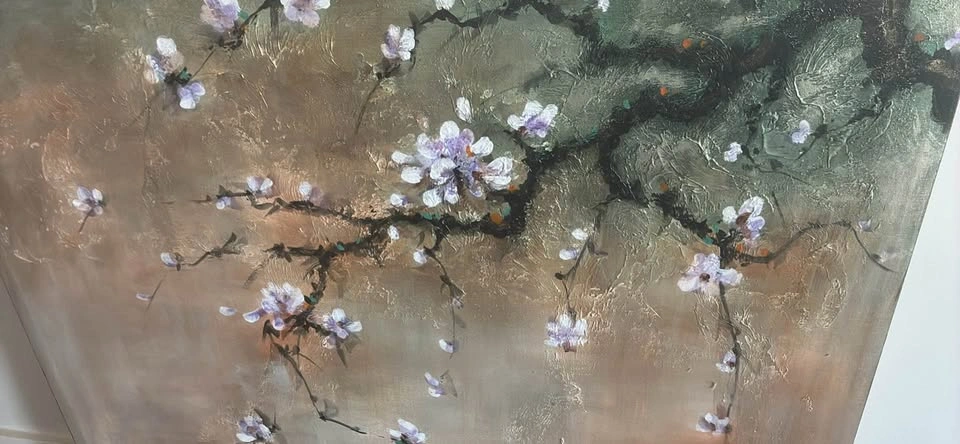 Genuine Acrylic Japanese Style Magnolia Flowers Painting - photo 2