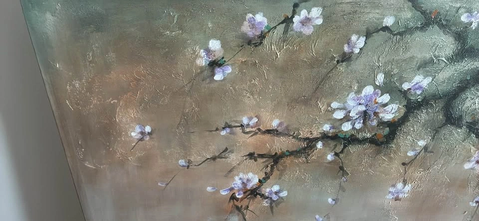 Genuine Acrylic Japanese Style Magnolia Flowers Painting - photo 3