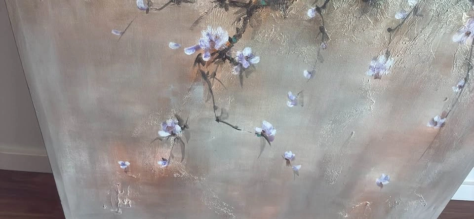 Genuine Acrylic Japanese Style Magnolia Flowers Painting - photo 4