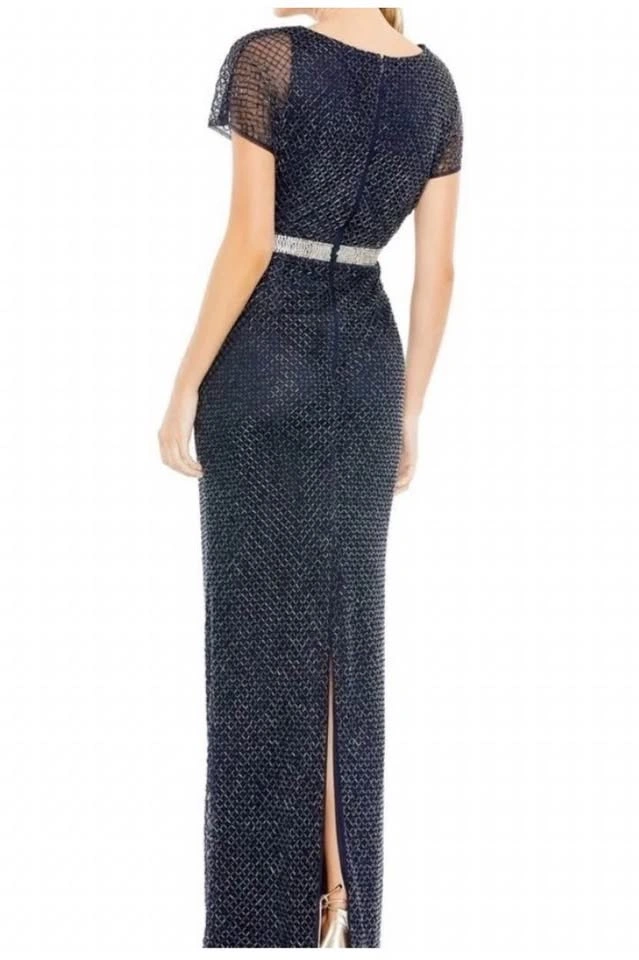 NEW Mac Duggal Size 12 Beaded Gown Navy Blue V-Neck - photo 2