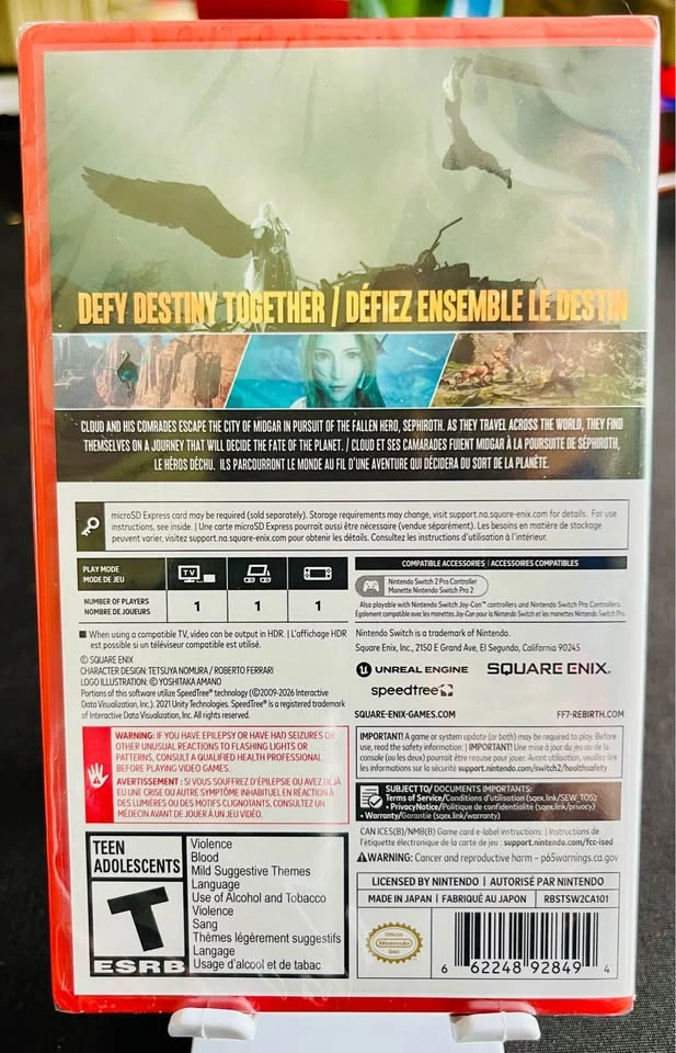 Nintendo Switch 2 - Final Fantasy VII Rebirth - New Sealed - photo 2