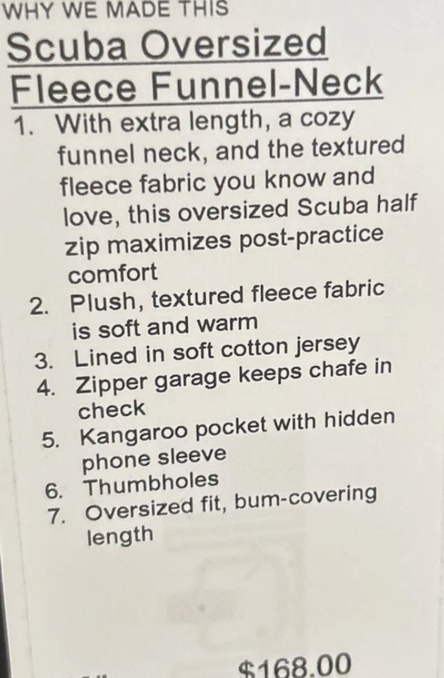 Lululemon Scuba Half-Zip Funnel Neck Oversized S - photo 2