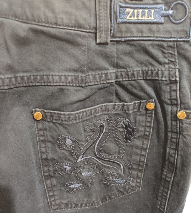Zilli Luxury Designer "Griffon" embroidery Rare Vintage Jeans