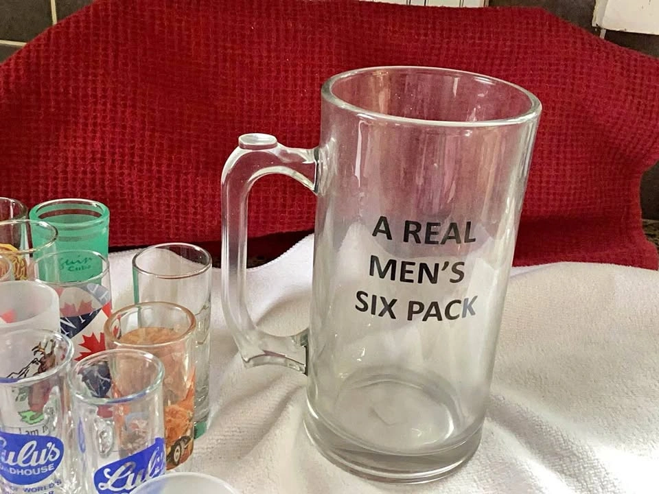 A Real Men's Six Pack Glass Beer Mug