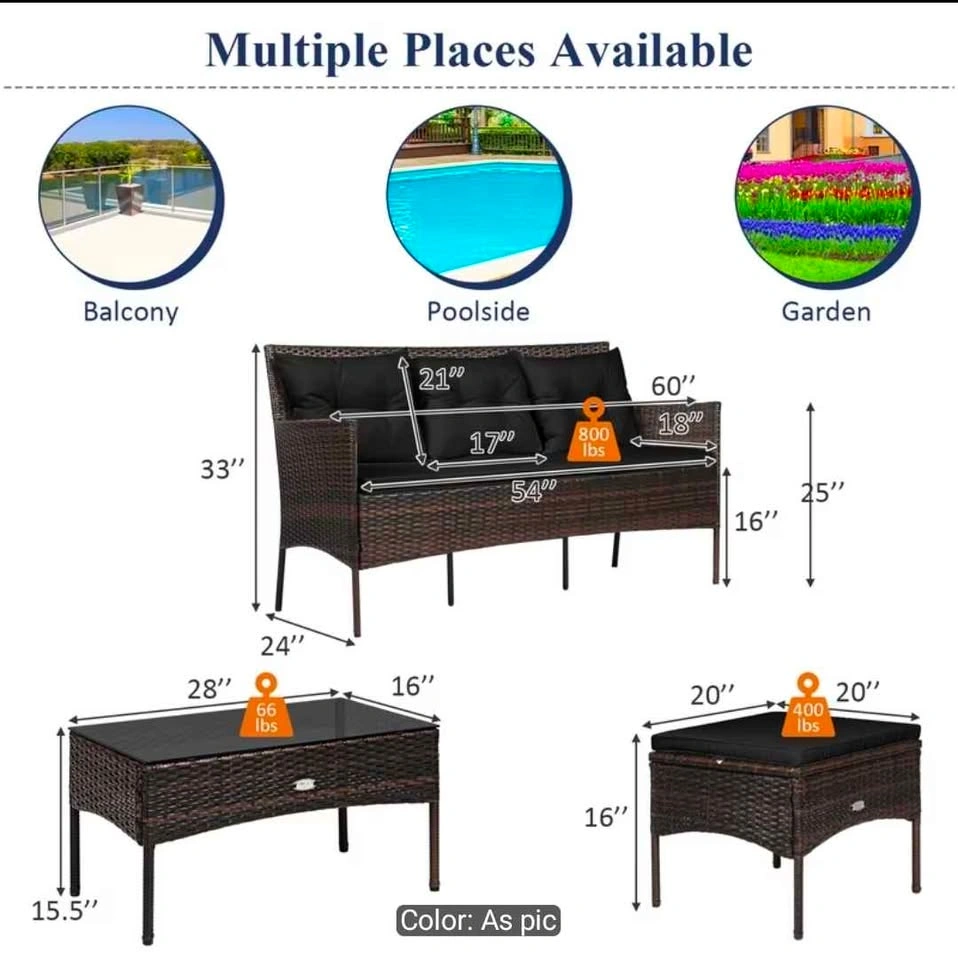 Brand new 3pc patio set. In a box. Unassembled - photo 3