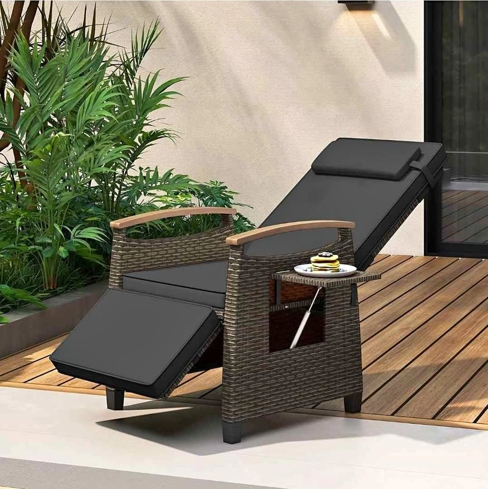 Brand new rattan outdoor recliner chair in box
