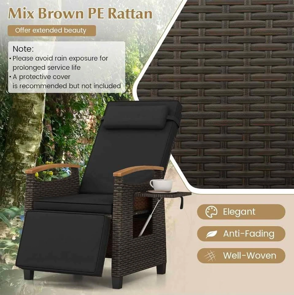Brand new rattan outdoor recliner chair in box - photo 4