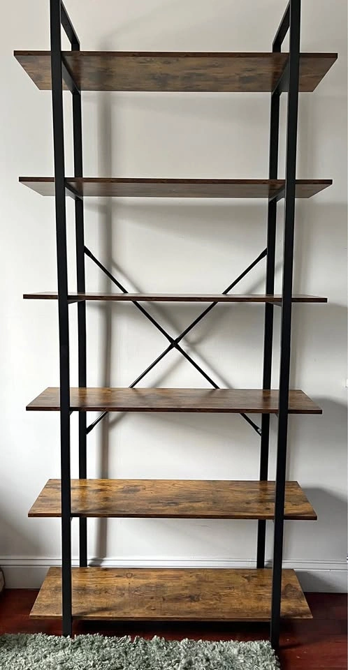 Brown wooden bookshelf