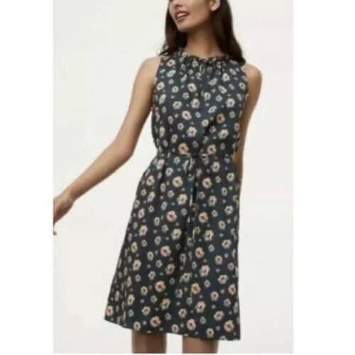 LOFT Dark Green Floral Tie Waist Dress ~ S Petite ~ NWT⚽️ - photo 4