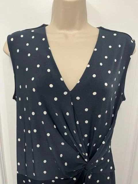 Banana Republic Polka Dot Grey Faux Wrap Dress ~ S Petite⚽️ - photo 2