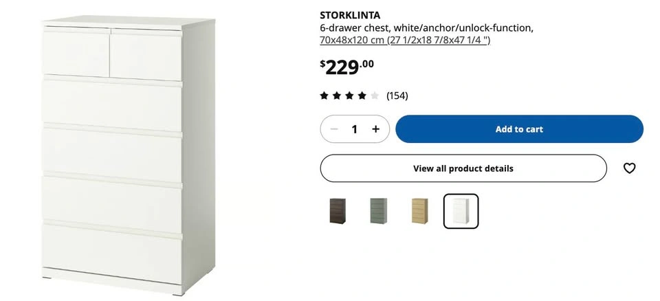 Ikea white dresser - photo 2