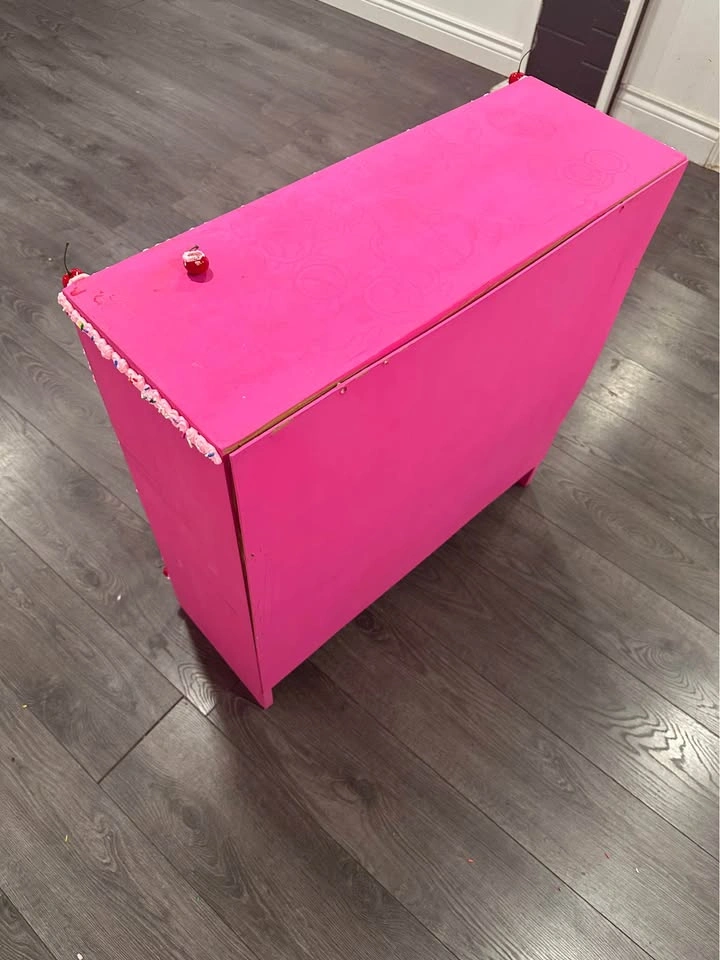 Handcrafted Pink Decorative Bookshelf / Storage Shelf - photo 3