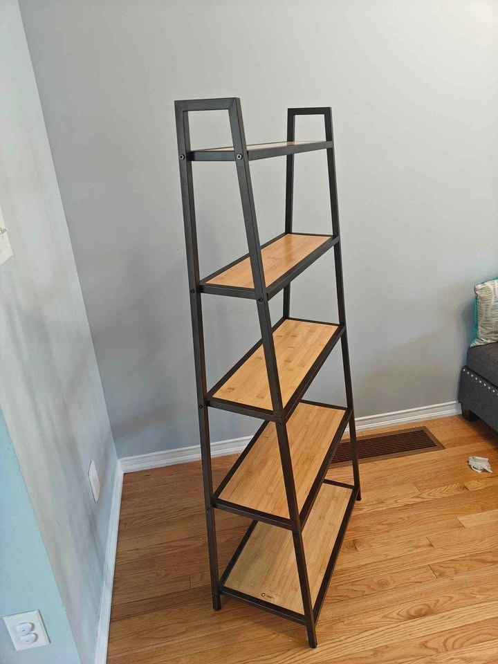 5-tier leaning bamboo rack - photo 3