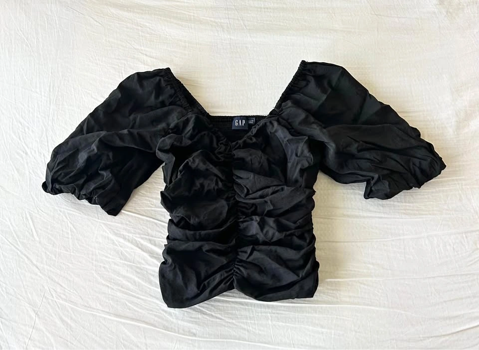 GAP Puff Sleeve Ruched Top - photo 2