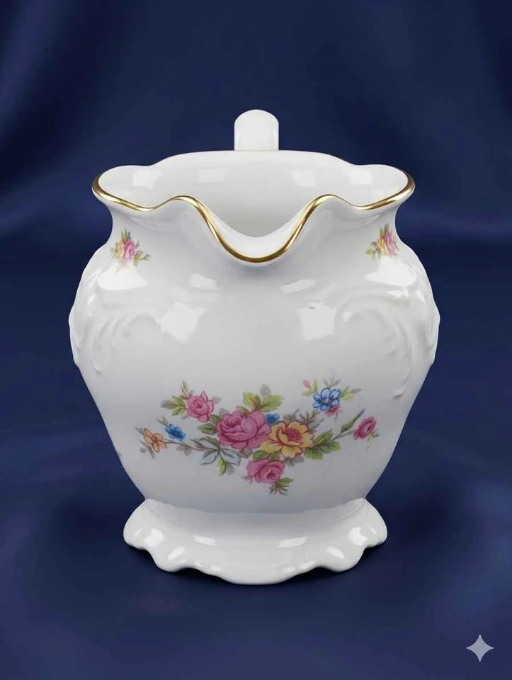 Vintage Wawel Poland Porcelain Creamer Jug – Floral & Gold Trim - photo 2