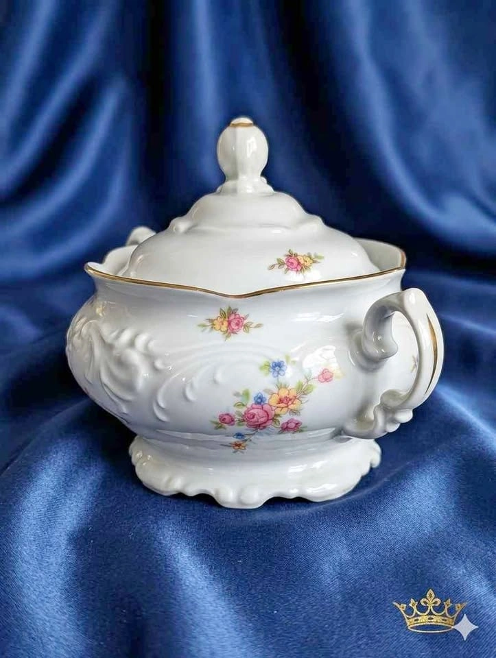 Vintage Wawel Poland Porcelain Covered Sugar Bowl