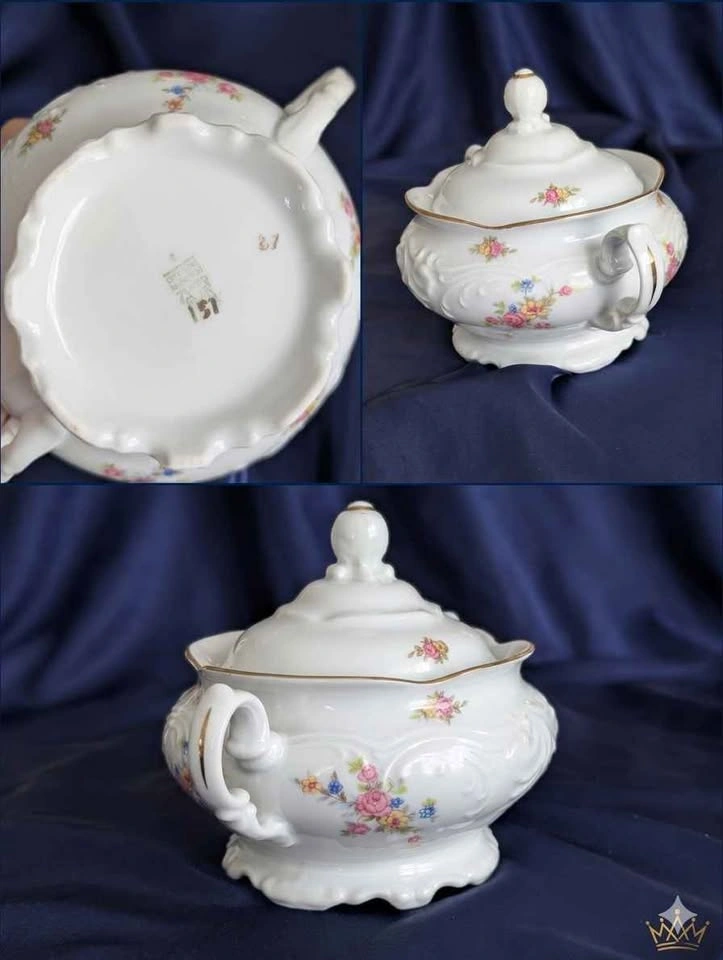 Vintage Wawel Poland Porcelain Covered Sugar Bowl - photo 3