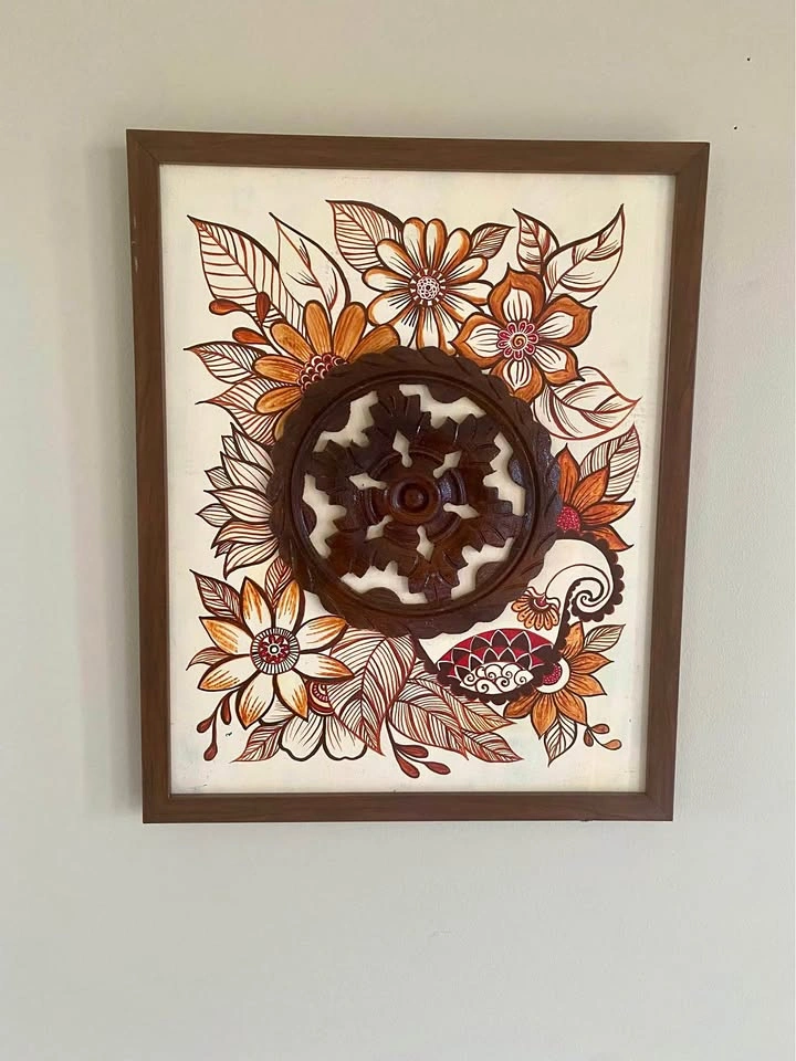 Move Out sale - Hand painted Wall decor (Center piece is Teakwoo