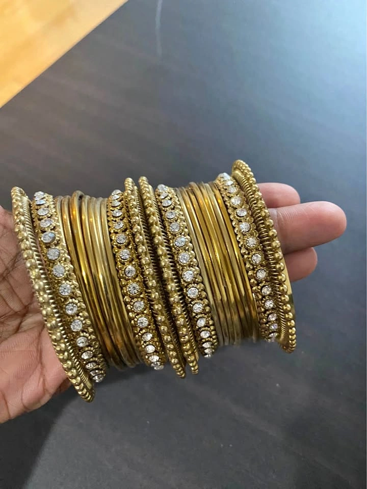 Move Out sale - Golden Bangles Set (Party Wear)