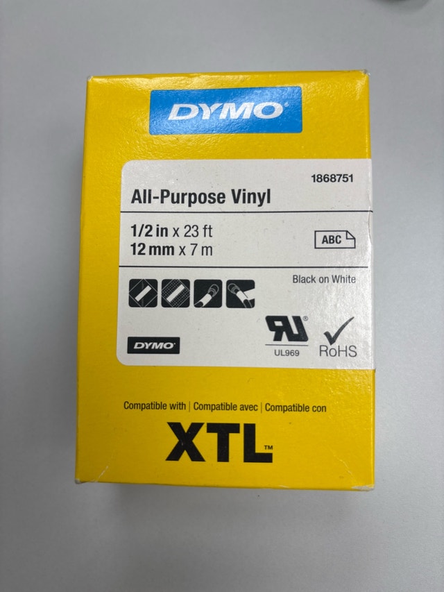DYMO XTL All-Purpose Vinyl Label Tape