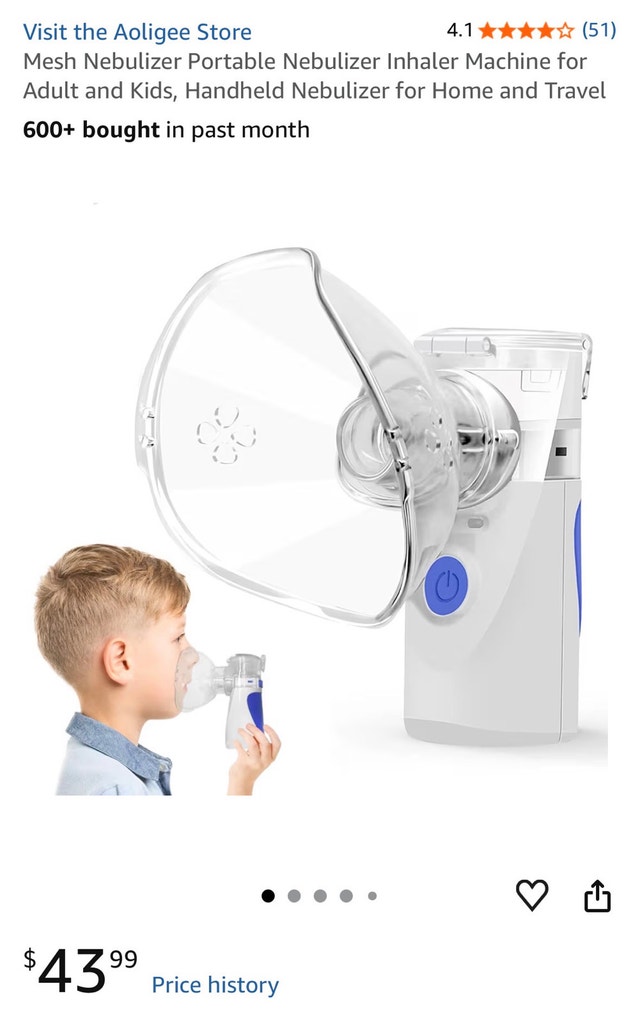 Portable mesh nebulizer