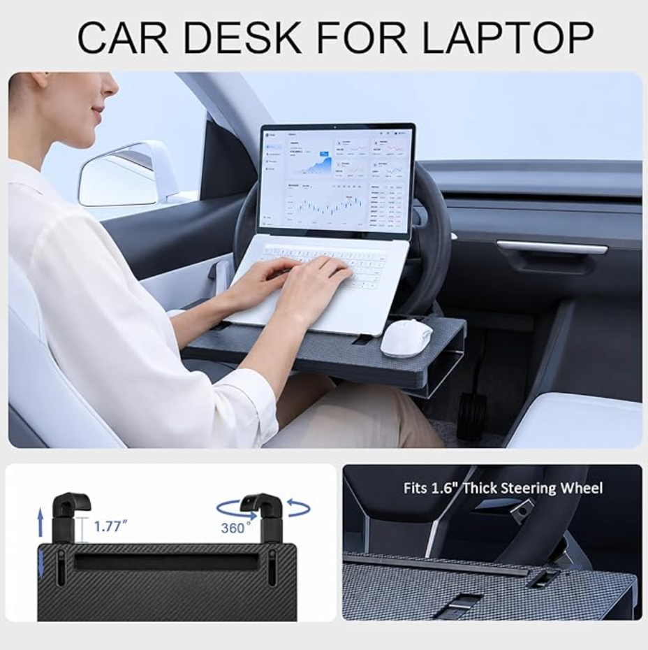 2-in-1 Steering Wheel Tray for Laptop & Eating - photo 4