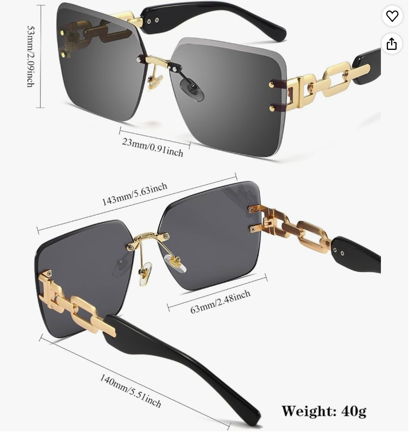 Pink and Black Large Square Frame Women's Sunglasses UV Protecti - photo 4