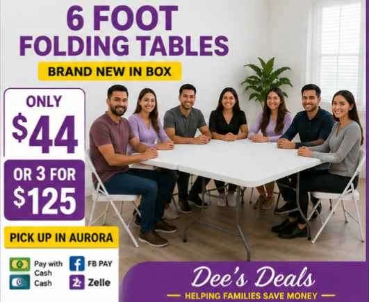 6 foot folding tables BRAND NEW IN BOX ONLY $44 - photo 2