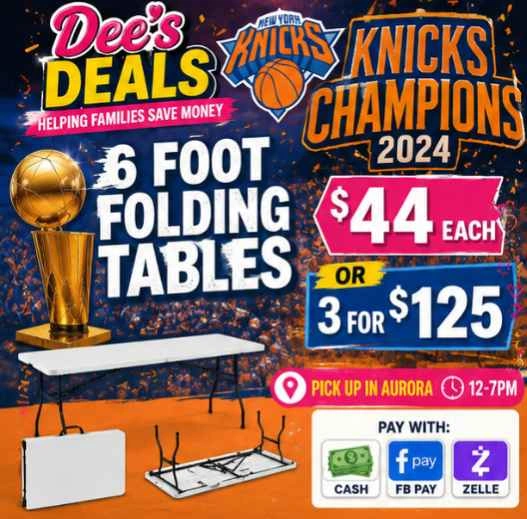 6 foot folding tables BRAND NEW IN BOX ONLY $44 or 3 for $125 - photo 2