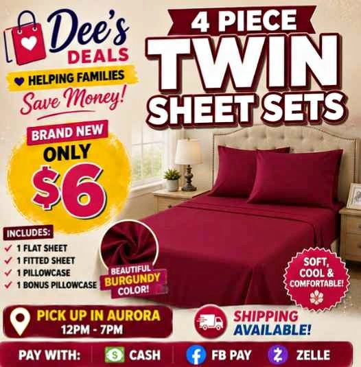 4 Piece Twin Sheet Sets BRAND NEW ONLY $6