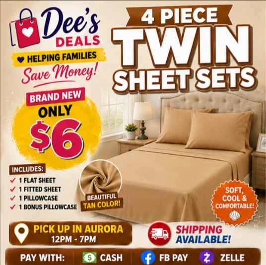 4 Piece Twin Sheet Sets BRAND NEW ONLY $6 - photo 2