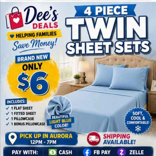 4 Piece Twin Sheet Sets BRAND NEW ONLY $6 - photo 3
