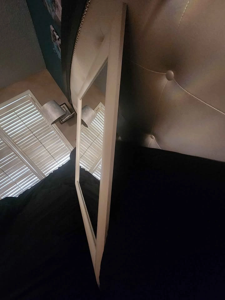 Square White Framed Wall Mirror - photo 3