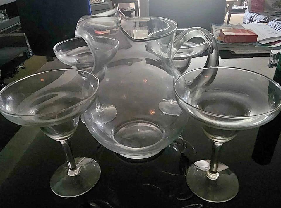 Glass Pitcher and Margarita Glass Set