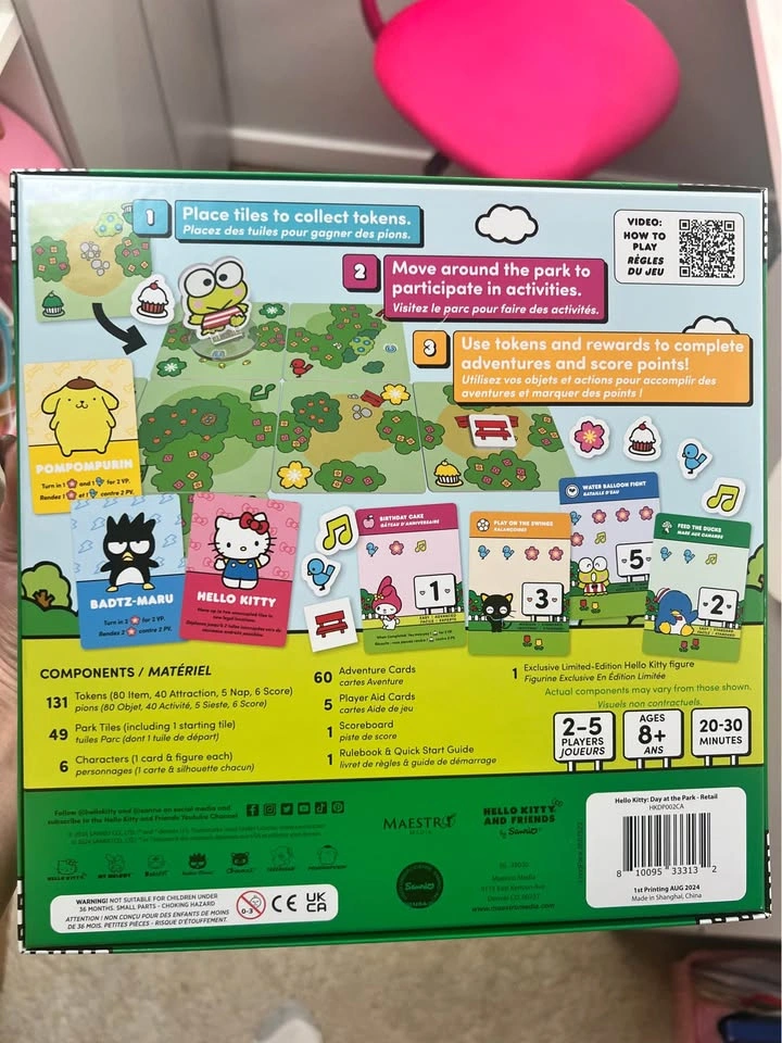 Hello Kitty Day at the Park Board Game w/ Limited Edition Figure - photo 2