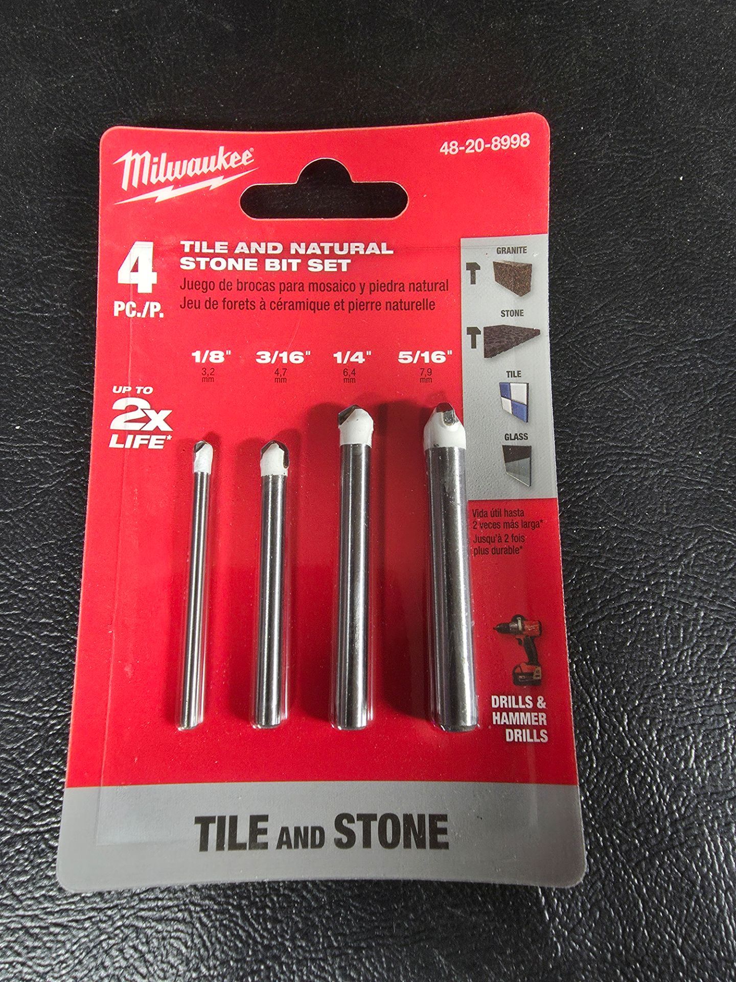 Carbide Natural Stone Drill Bit Set (4-Pack)