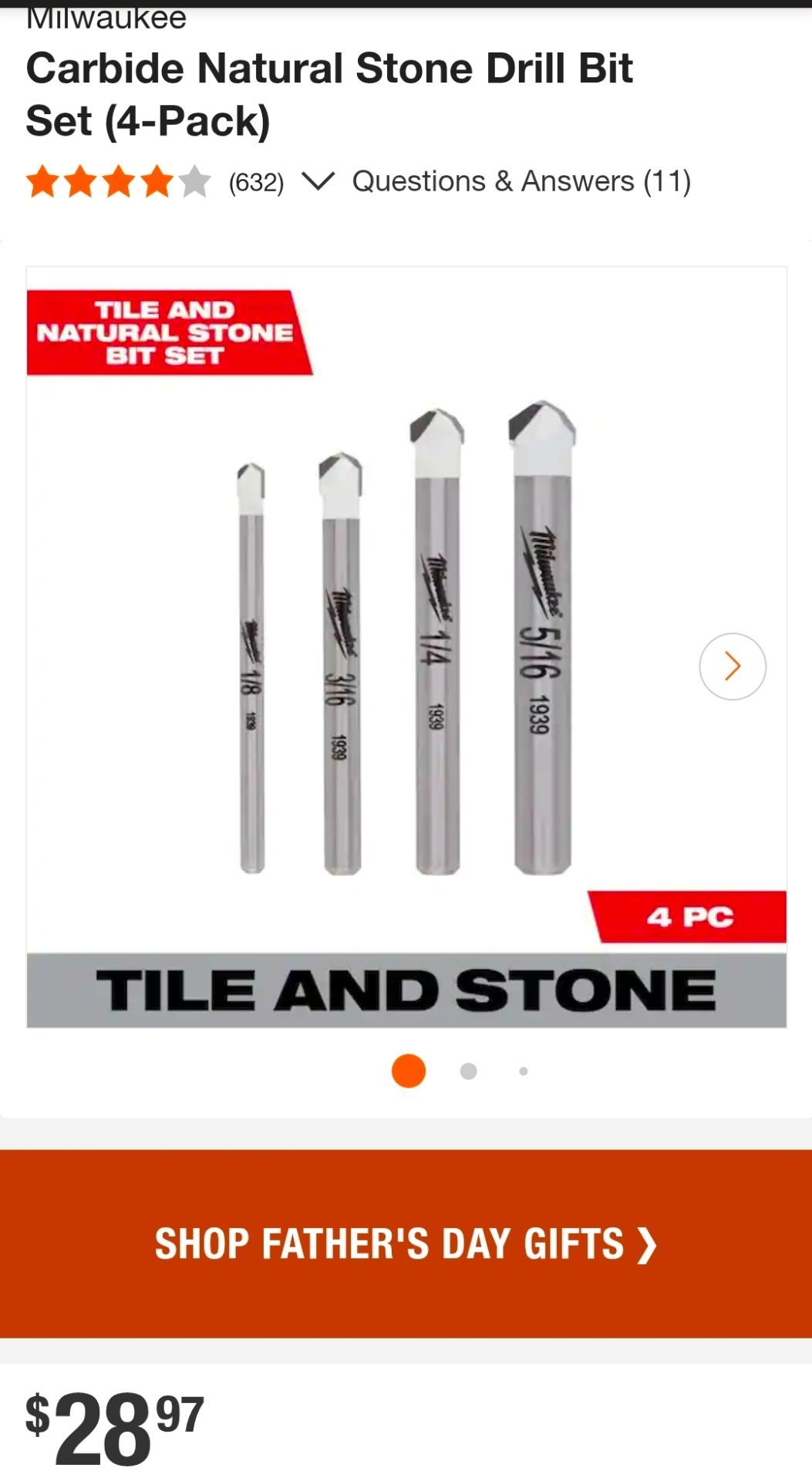 Carbide Natural Stone Drill Bit Set (4-Pack) - photo 5