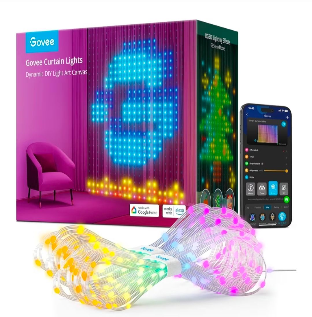 Govee Curtain Lights with Alexa. New