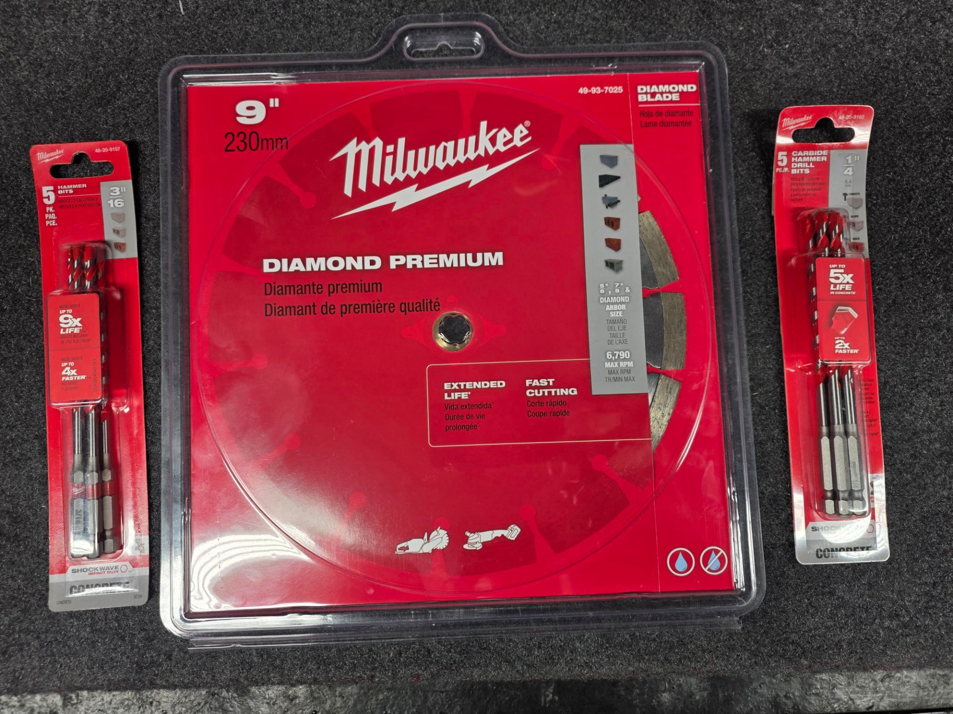 Milwaukee concrete blade and drill bits