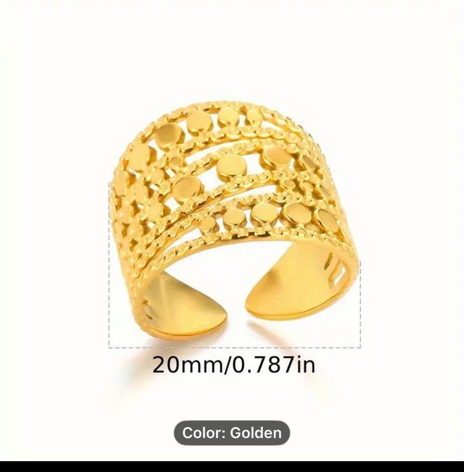 18k gold plated stainless steel ring - photo 3