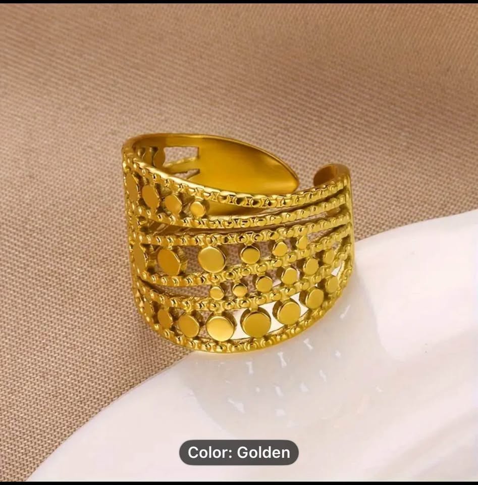 18k gold plated stainless steel ring - photo 4
