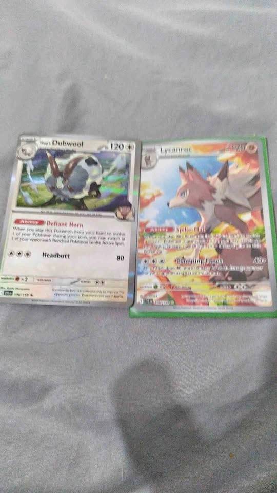 Pokemon lycanroc and hops bubwool