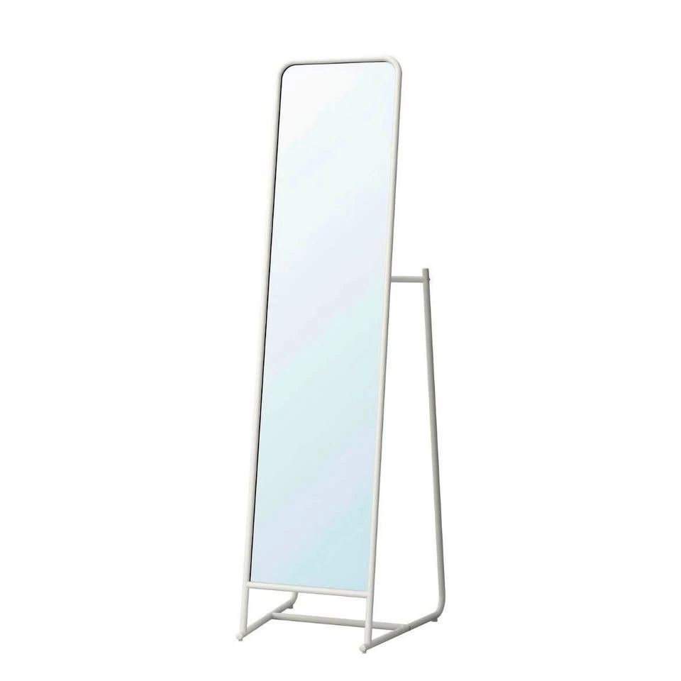 White Standing Mirror with Storage