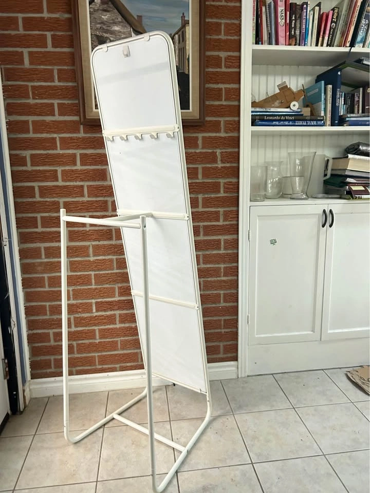 White Standing Mirror with Storage - photo 5