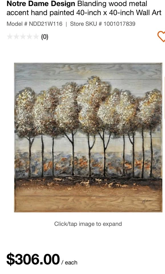 Notre Dame Design Blanding Wood Metal Wall Art 40x40
