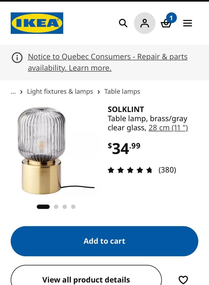IKEA Solklint Table Lamp - with bulb - photo 2