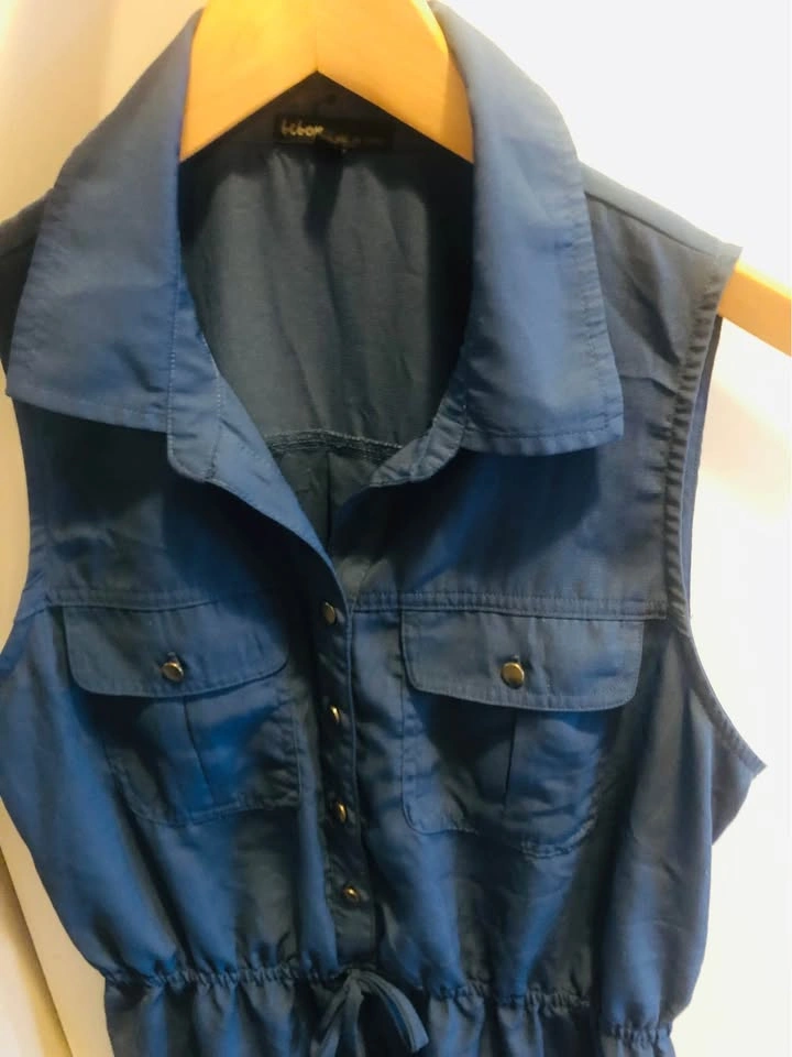 ⚽️ Navy Sleeveless Button-Up Dress - Dark Blue - XL - photo 3