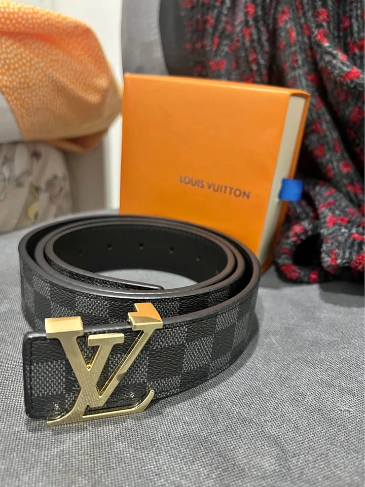 *(💲30)* Black Checkers Louis Vuitton Style Belt