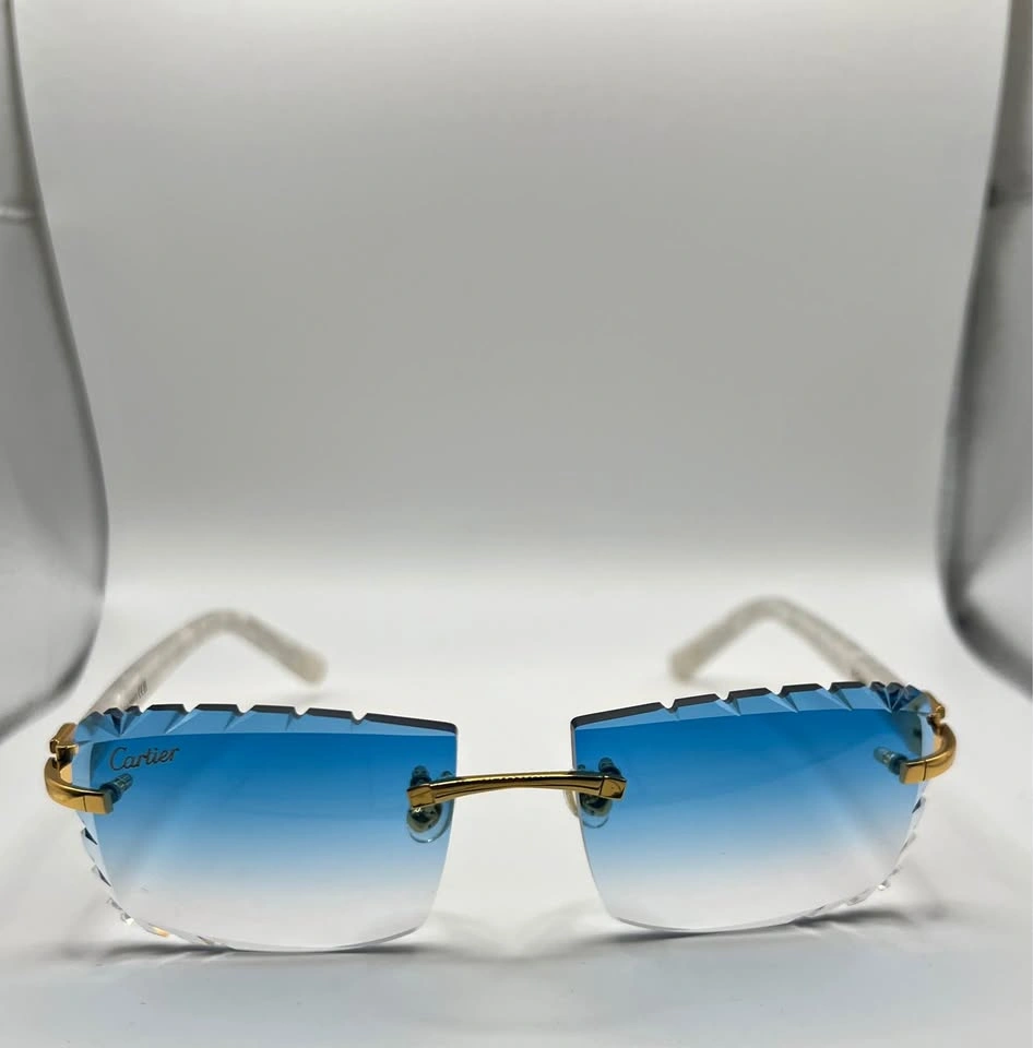 *(💲200)* Baby Blue Cartier Diamond Cut Sunglasses